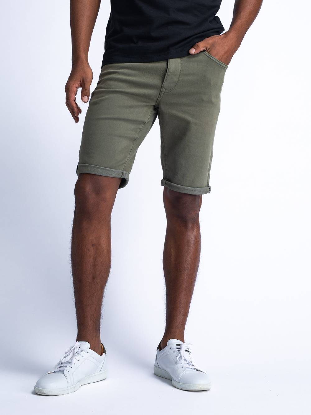 MEN SHORT DENIM M-1040-SHO005 (dusty army 6134) Bestseller