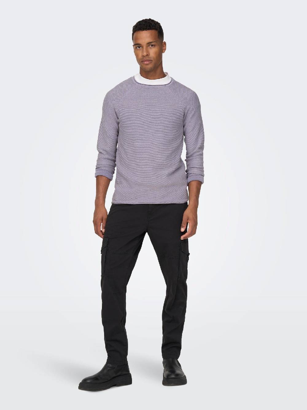 Only & Sons ONSDEXTOR 12 Wash Raglan Knit (22016131 Purple Ash) Bis zu 65% Rabatt