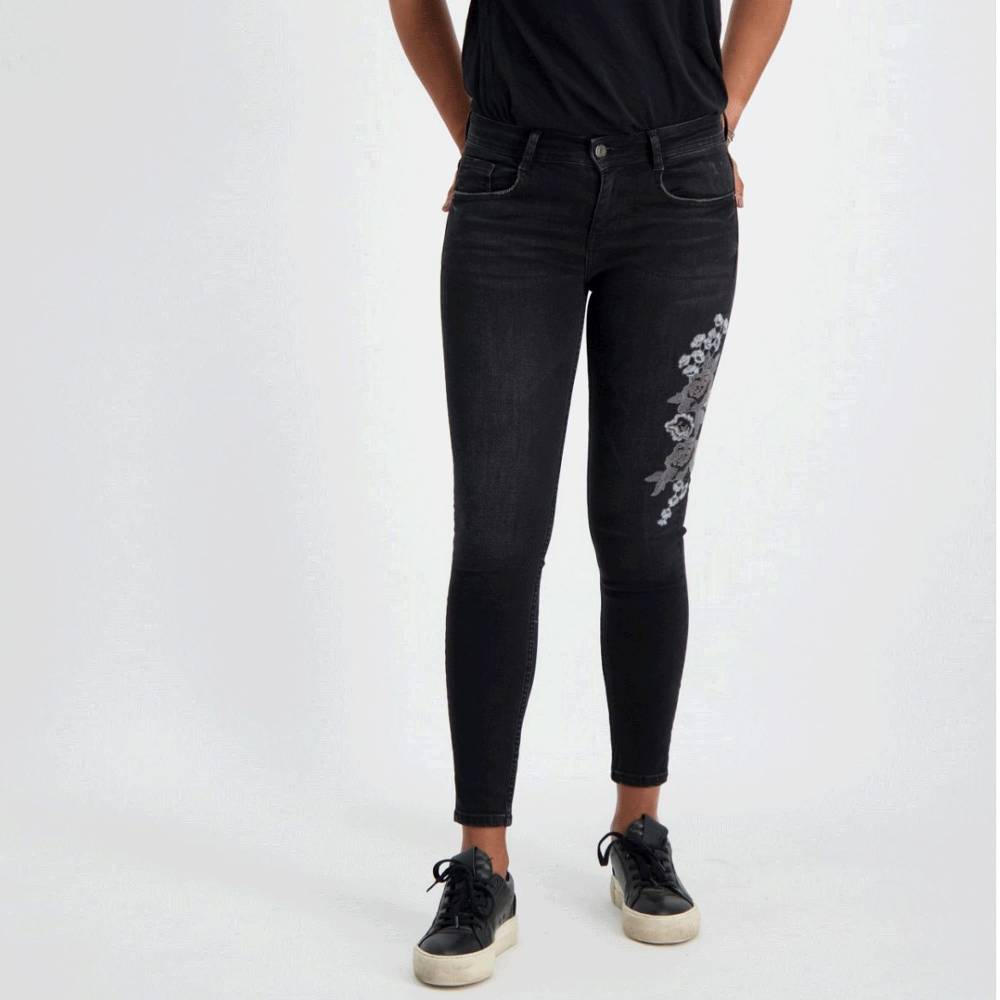 Cars Jeans MAREN Skinny Emb. Black Twill Discount Store für neue Produkte