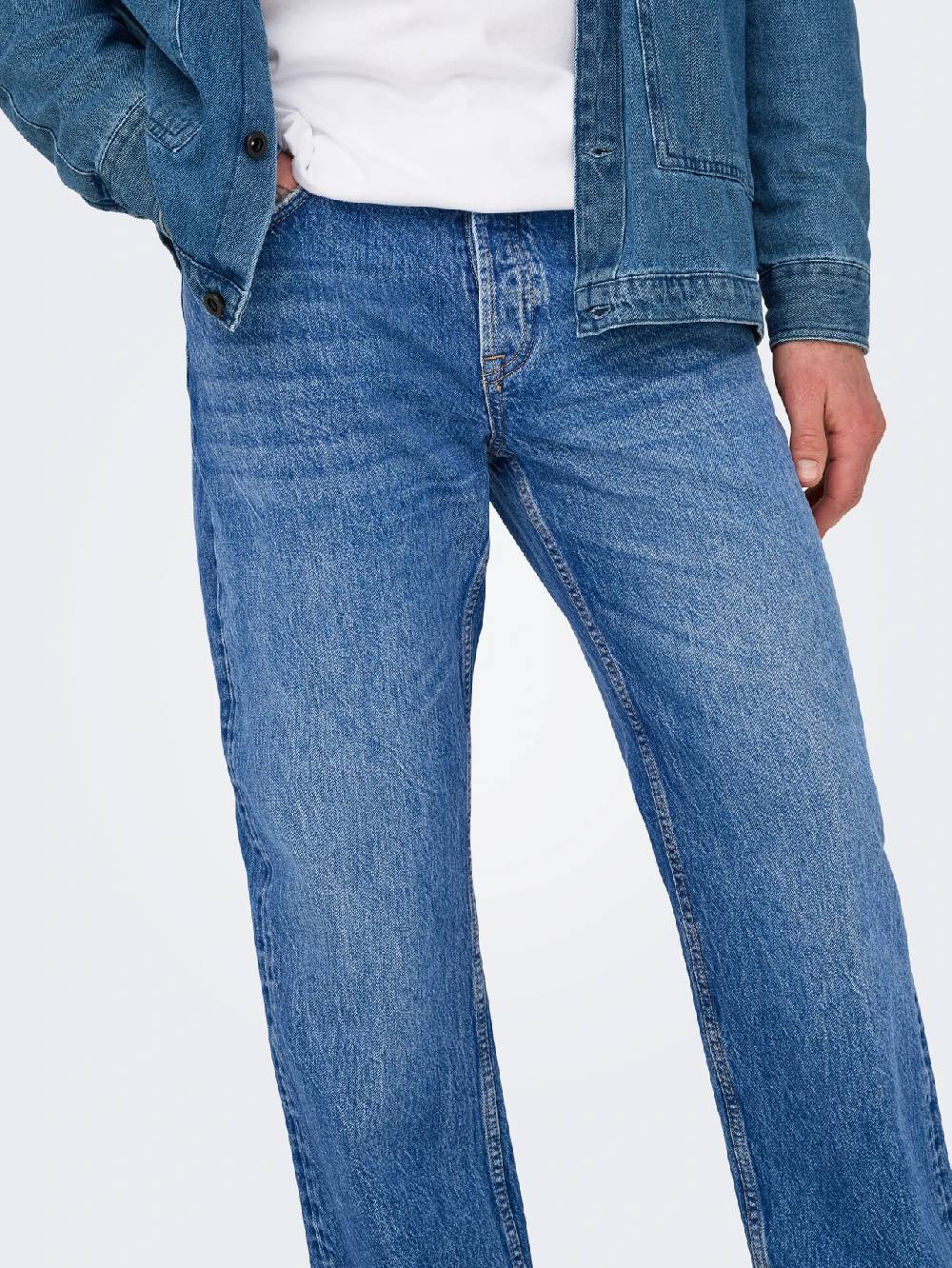 Only & Sons ONSEDGE STRAIGHT BROMO 0017 DOT DNM NOOS Dark Medium Blue Denim Sonderangebot