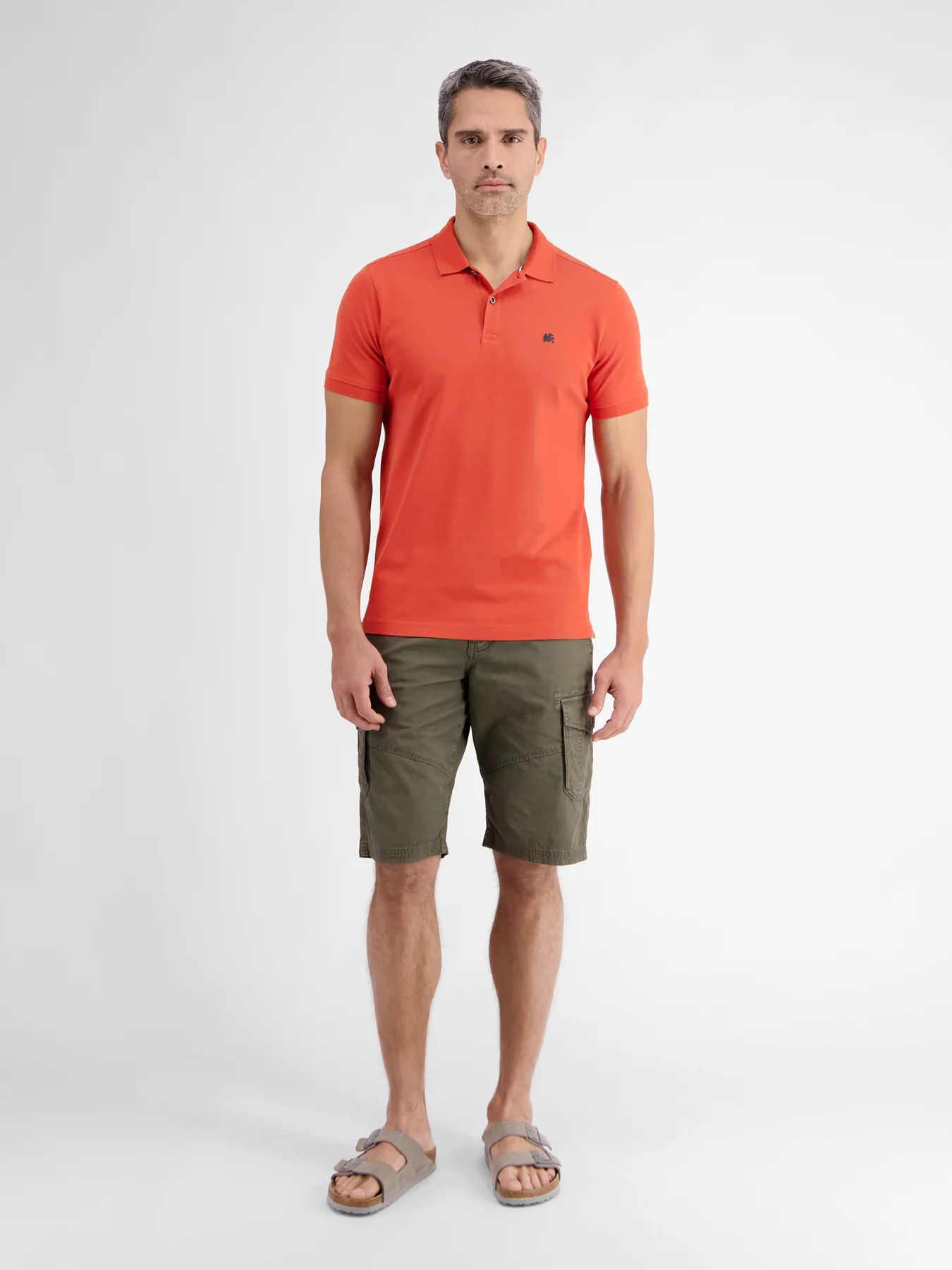 Lerros 2423200 BASIS POLOSHIRT (327 DEEP CORAL RED) Vatertagsangebot