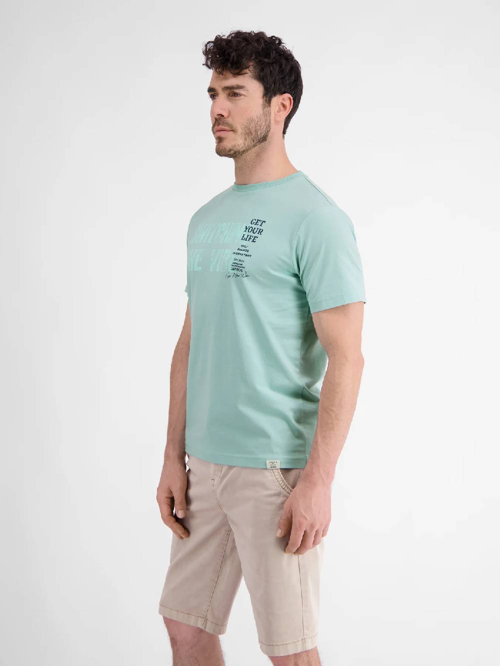 Lerros 2423005 EFFEN T-SHIRT PRINT OP DE BORST (622 COASTAL SEA BLUE) Valentinstagsangebot