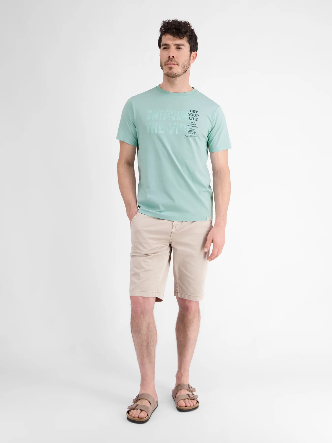 Lerros 2423005 EFFEN T-SHIRT PRINT OP DE BORST (622 COASTAL SEA BLUE) Valentinstagsangebot