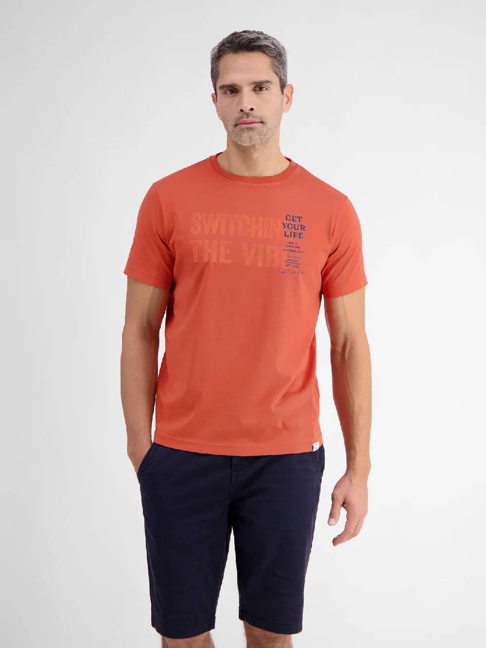 Lerros 2423005 EFFEN T-SHIRT PRINT OP DE BORST (327 DEEP CORAL RED) Heißer Verkauf