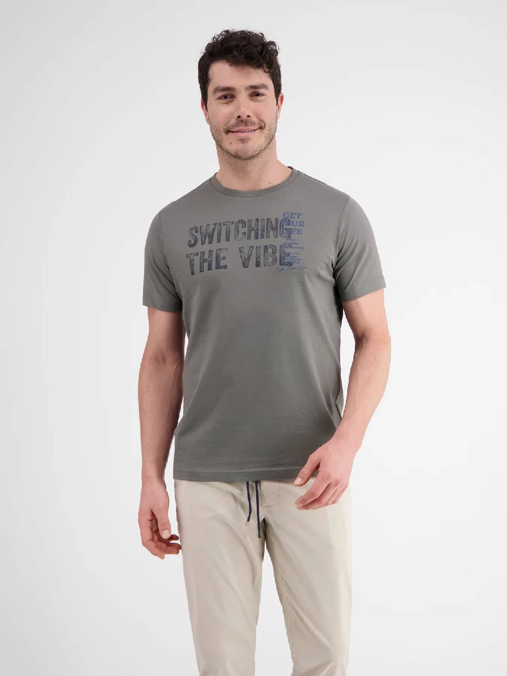 Lerros 2423005 EFFEN T-SHIRT PRINT OP DE BORST (277 BASALT GREY) Top Angebot