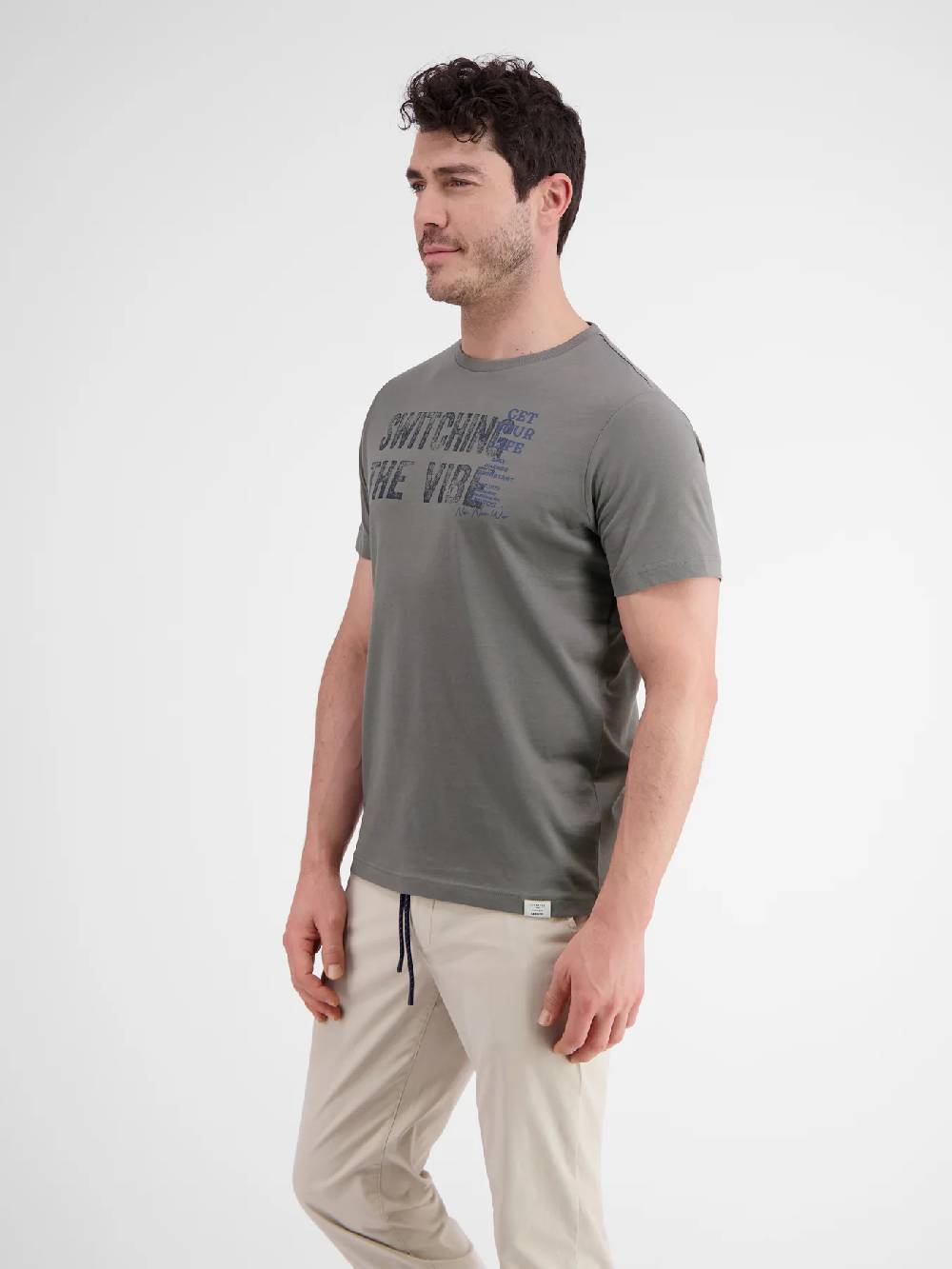 Lerros 2423005 EFFEN T-SHIRT PRINT OP DE BORST (277 BASALT GREY) Top Angebot