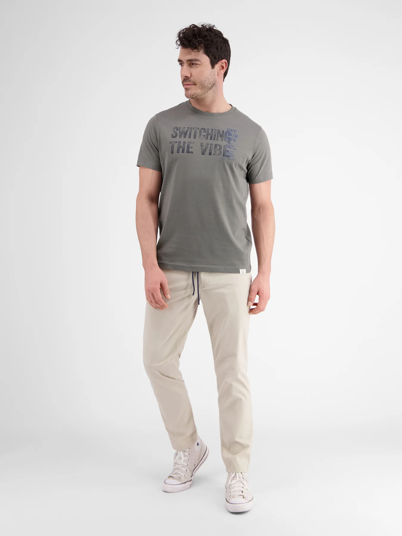 Lerros 2423005 EFFEN T-SHIRT PRINT OP DE BORST (277 BASALT GREY) Top Angebot