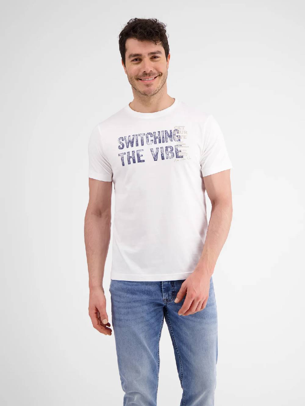 Lerros 2423005 EFFEN T-SHIRT PRINT OP DE BORST (103 BROKEN WHITE) Neueste Mode