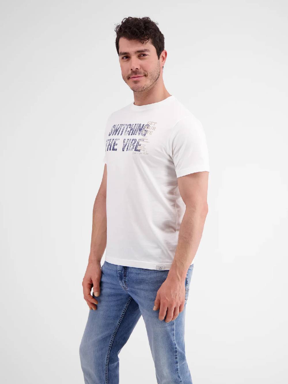 Lerros 2423005 EFFEN T-SHIRT PRINT OP DE BORST (103 BROKEN WHITE) Neueste Mode