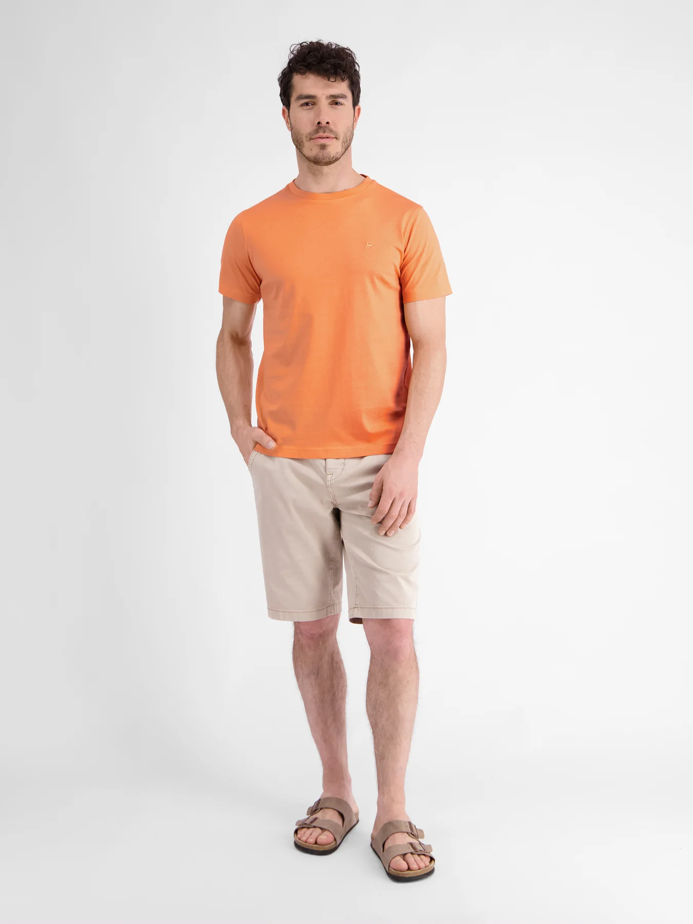 Lerros 2423000 EFFEN BASIC T-SHIRT LOGOSTEEK (927 MELLOW PEACH) Online Outlet
