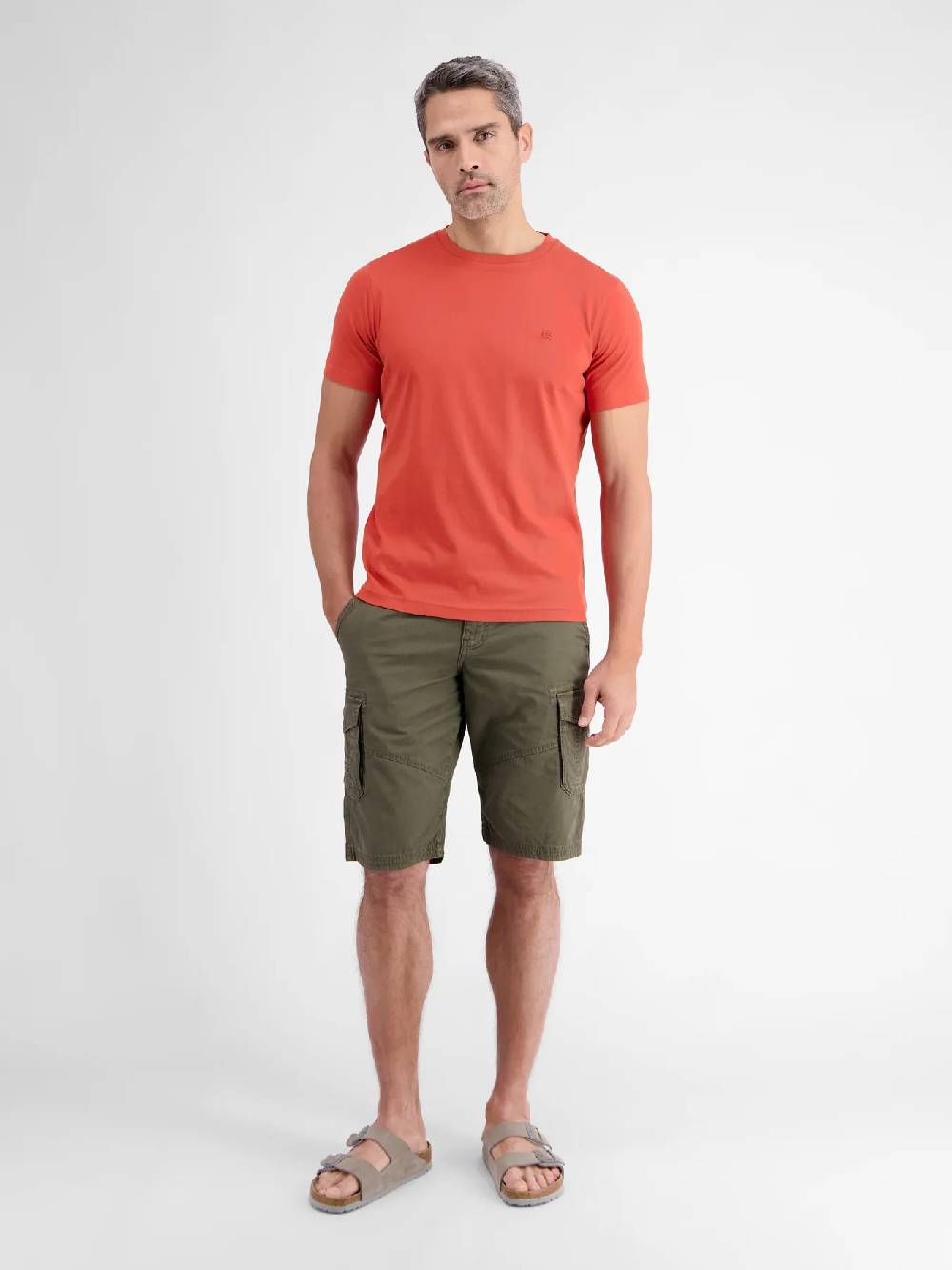 Lerros 2423000 EFFEN BASIC T-SHIRT LOGOSTEEK (327 DEEP CORAL RED) Exklusive Angebote