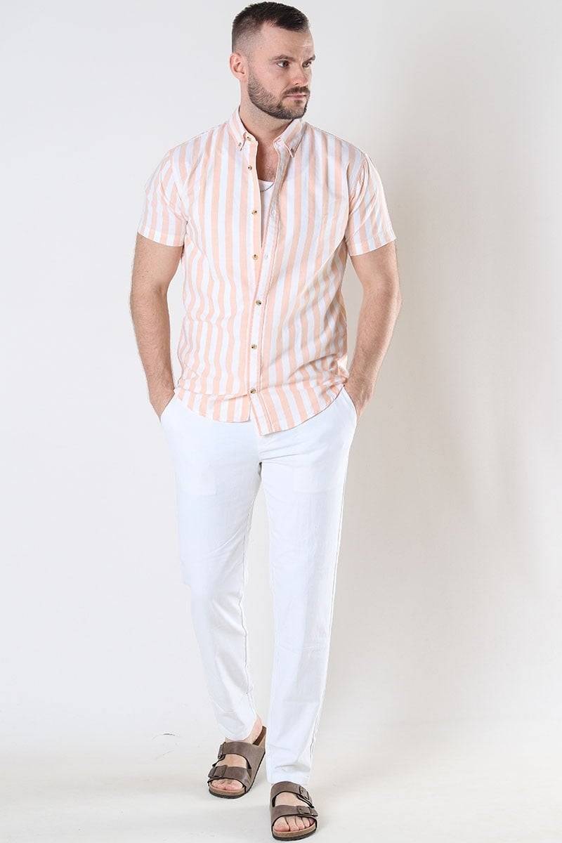 Only & Sons ONSMARK TAP 0011 COTTON LINEN PNT WHITE Speichern exportieren