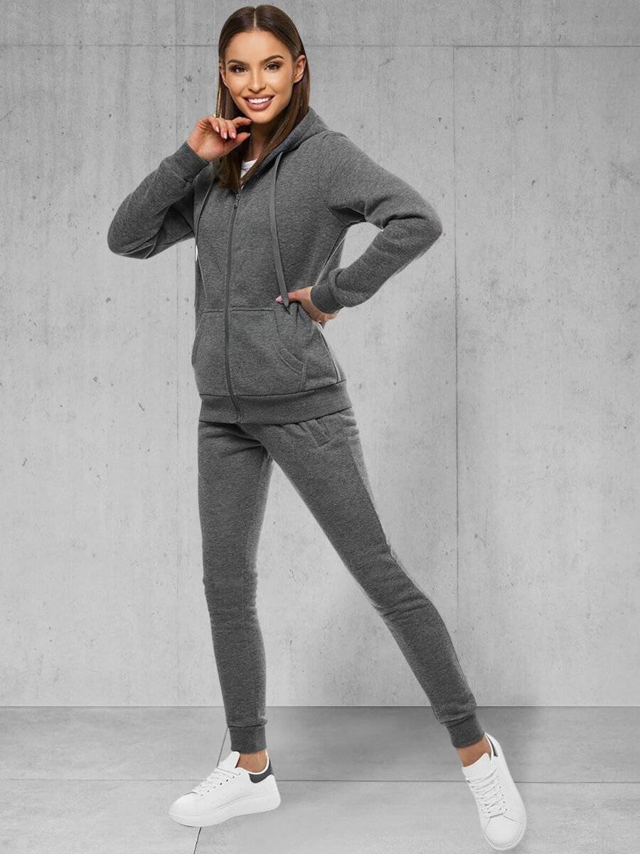 Ozonee Damen Trainingsanzug Dunkelgrau OZONEE 48 Meist gekauft