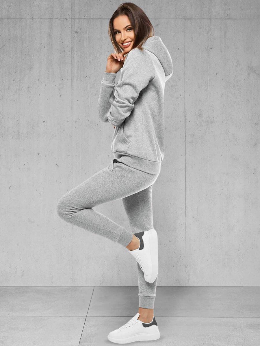 Ozonee Damen Trainingsanzug Grau OZONEE 22 Rabatt