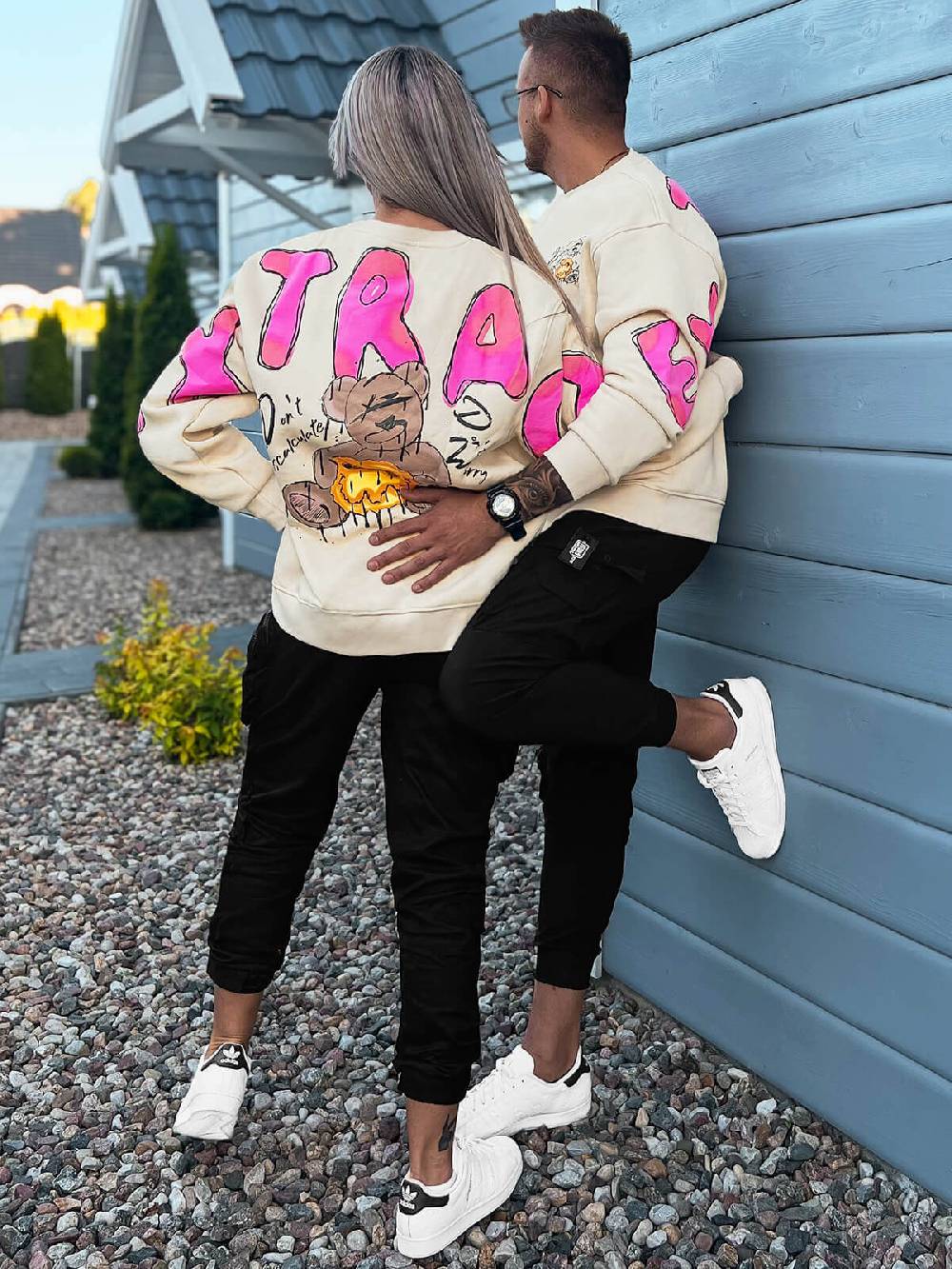 Ozonee Sweatshirts für Paare 17 Beige Online Shopping