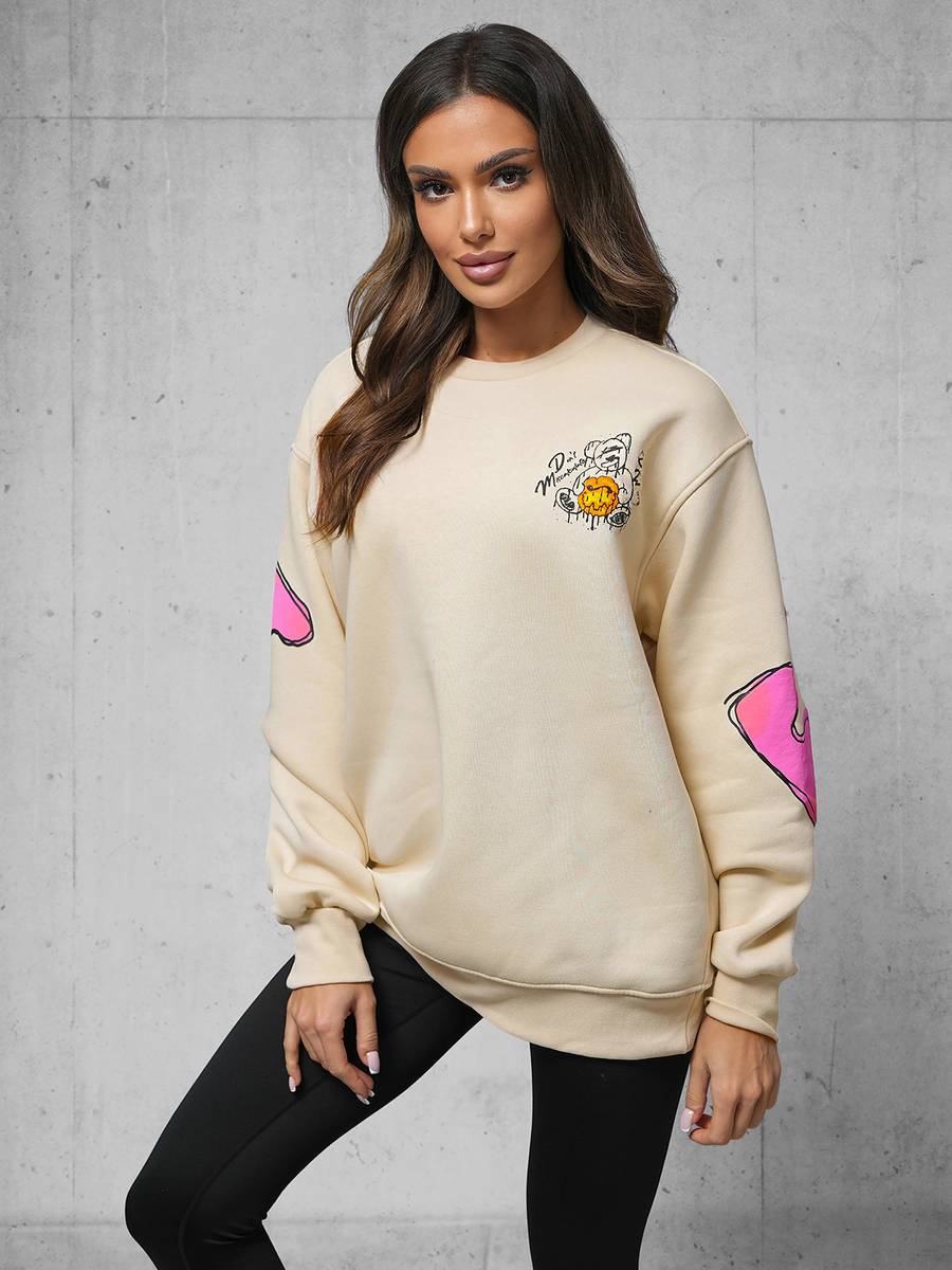 Ozonee Sweatshirts für Paare 17 Beige Online Shopping