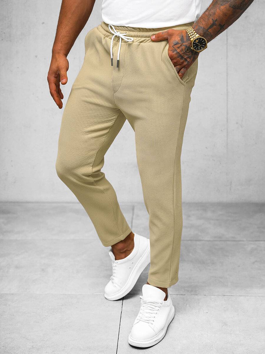 Ozonee Beige Herrenset – Hemd und Hose OZONEE O/Y963TSP Preisnachlass