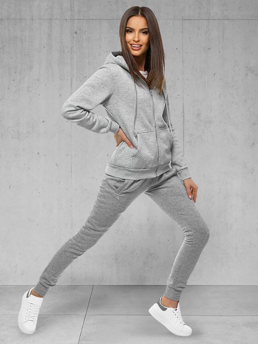 Ozonee Zweiteiliges Trainingsanzug-Set Grau OZONEE JS/CKW03 Bis zu 65% Rabatt