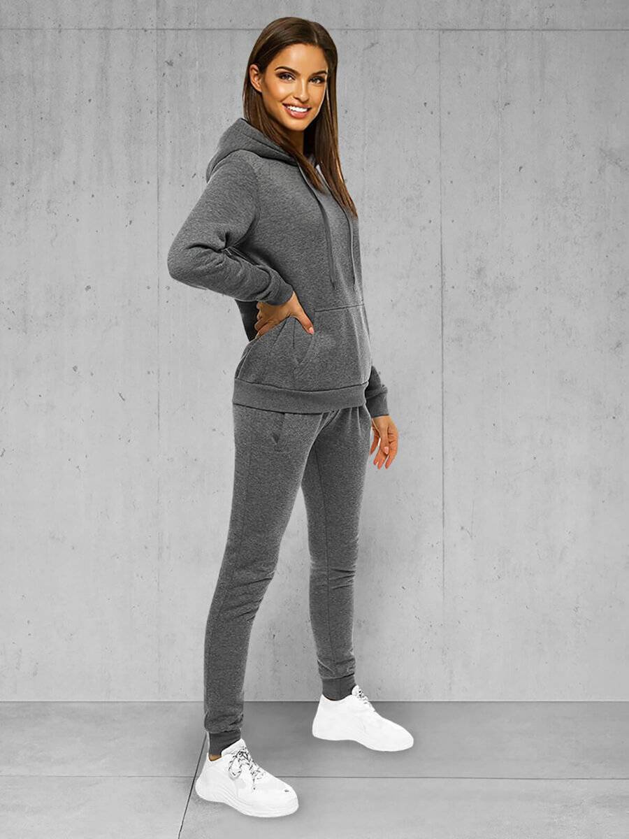 Ozonee Zweiteiliges Trainingsanzug-Set Anthrazit OZONEE JS/CKW02 Super Rabatt