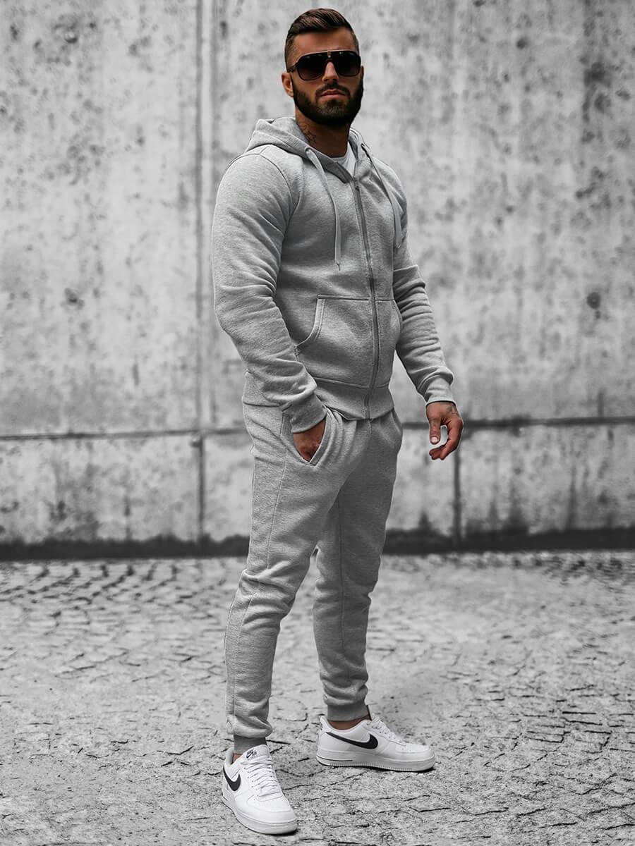 Ozonee Herren Sportanzug Grau OZONEE JS/XW2008 50% Rabatt mit kostenlosem Versand