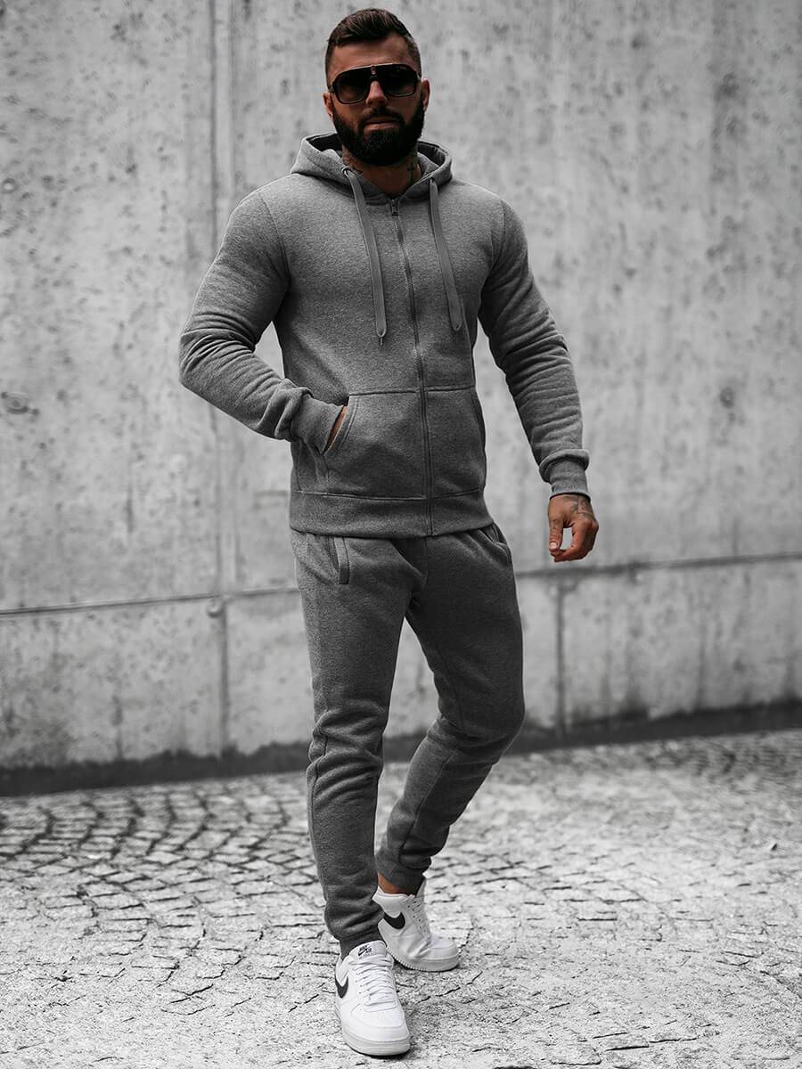 Ozonee Herren Sportanzug Anthrazit OZONEE JS/XW2008 Clearance-Verkauf