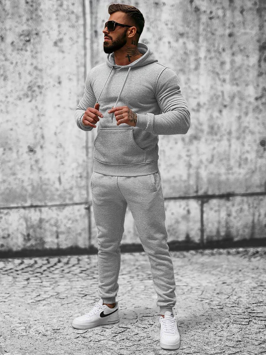Ozonee Herren Sportanzug Grau OZONEE JS/XW2009 Black Friday Preise