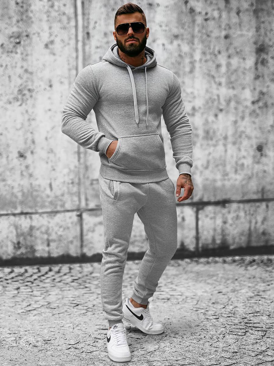 Ozonee Herren Sportanzug Grau OZONEE JS/XW2009 Black Friday Preise