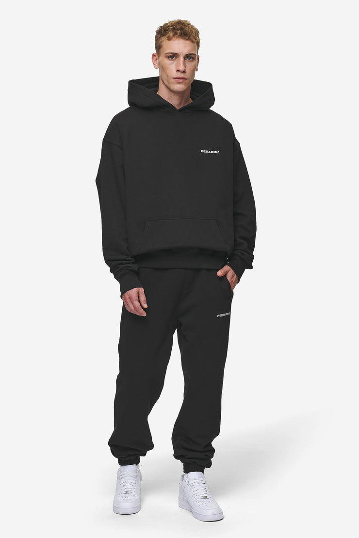 ﻿Pegador Logo Oversized Hoodie Washed Black Riesige Rabatte