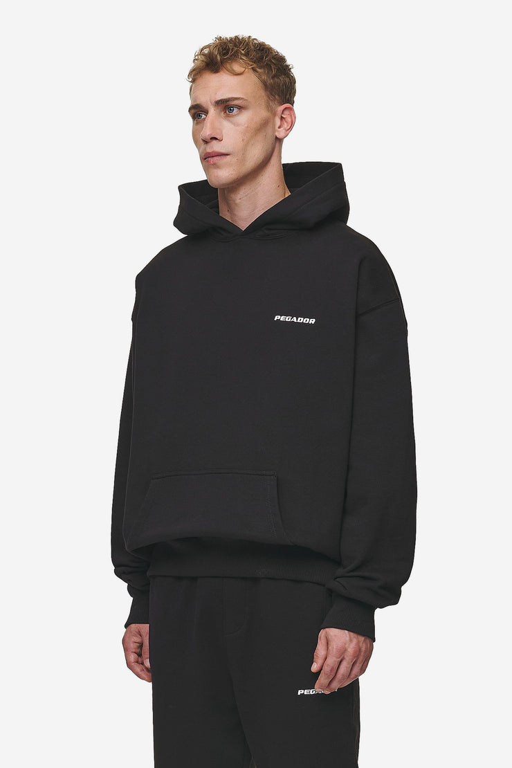 ﻿Pegador Logo Oversized Hoodie Washed Black Riesige Rabatte