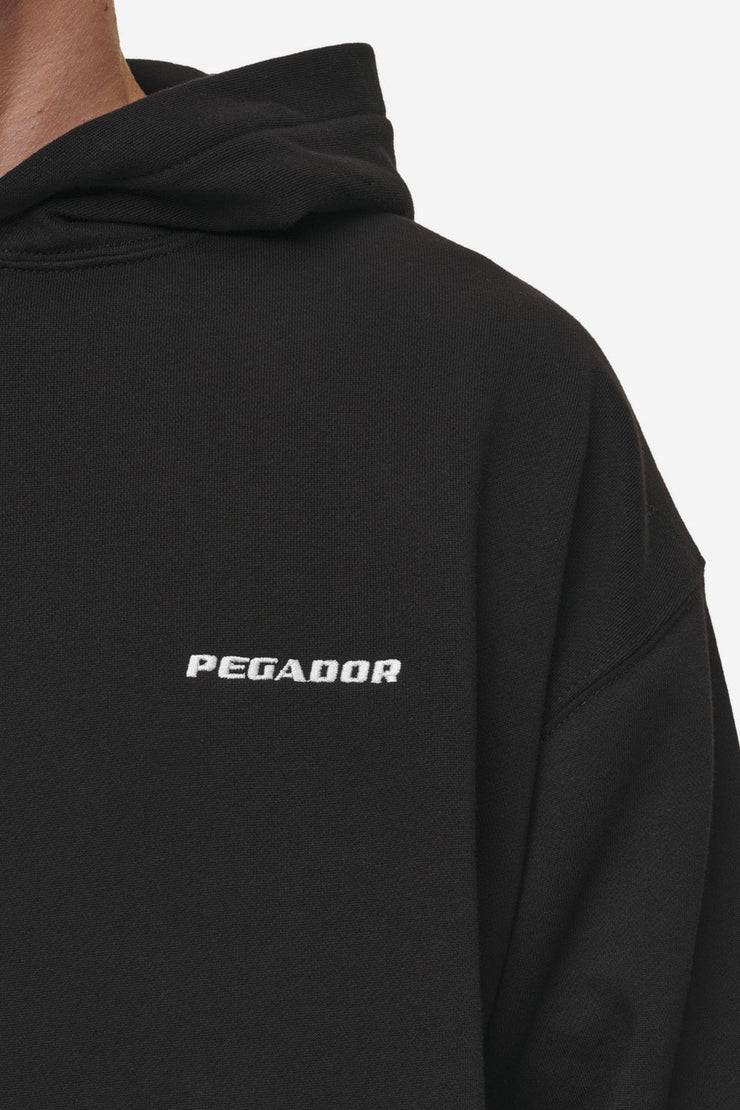 ﻿Pegador Logo Oversized Hoodie Washed Black Riesige Rabatte