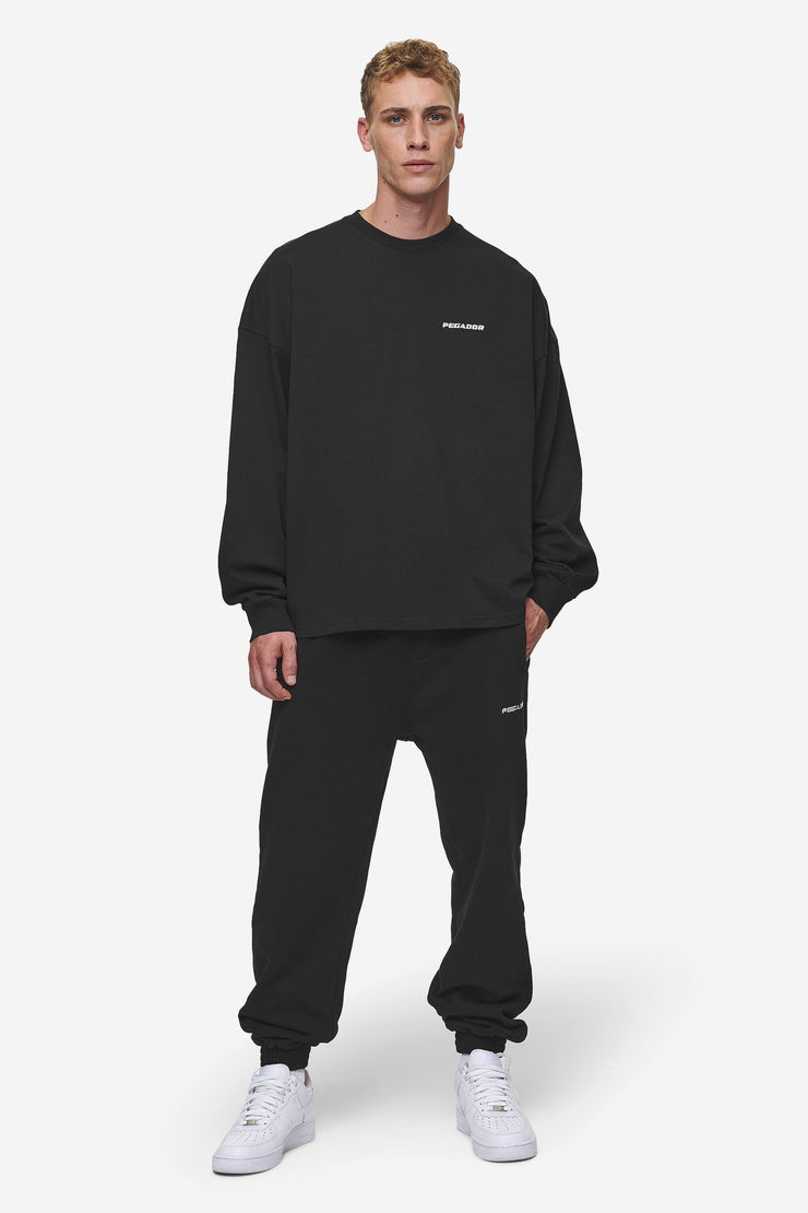 Pegador Rusk Logo Oversized Longsleeve Washed Black Speichern exportieren