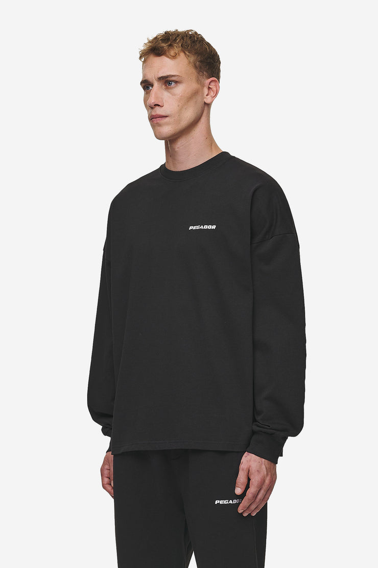 Pegador Rusk Logo Oversized Longsleeve Washed Black Speichern exportieren