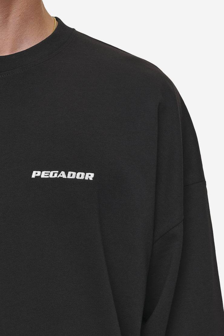 Pegador Rusk Logo Oversized Longsleeve Washed Black Speichern exportieren