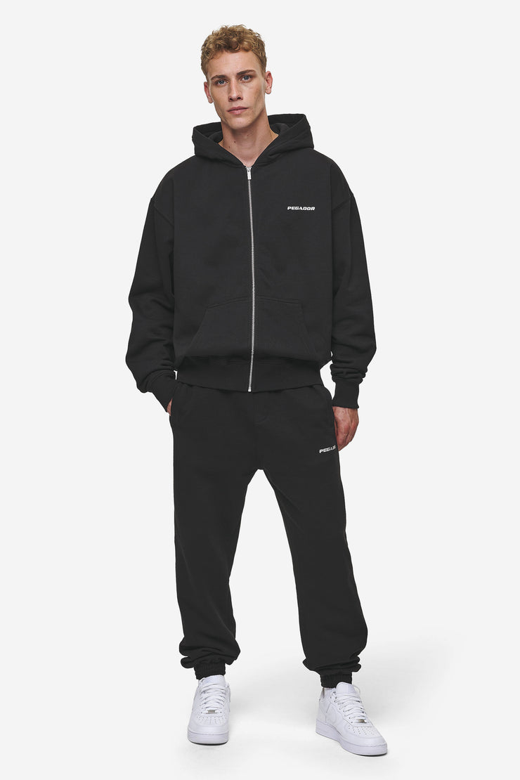 Pegador Logo Oversized Sweat Jacket Washed Black Black Friday Preise