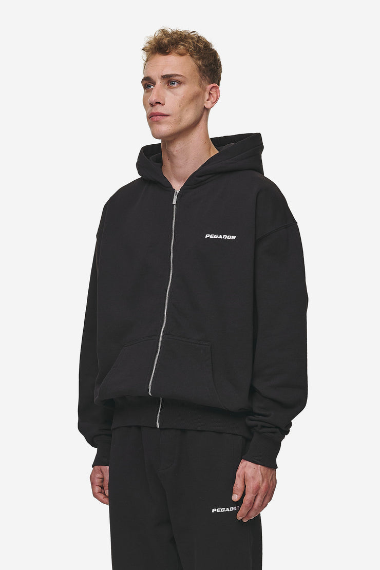 Pegador Logo Oversized Sweat Jacket Washed Black Black Friday Preise
