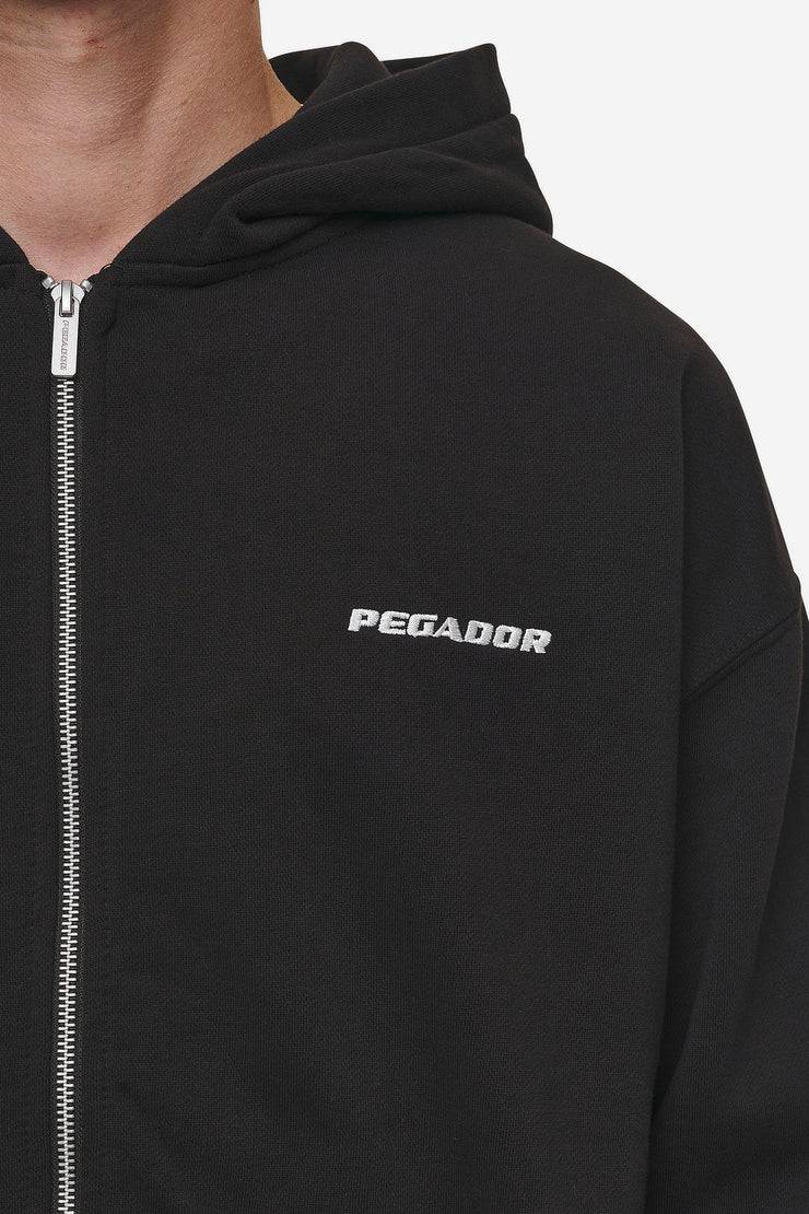 Pegador Logo Oversized Sweat Jacket Washed Black Black Friday Preise
