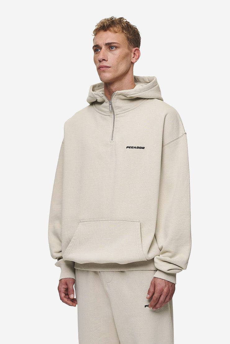 Pegador Logo Oversized Halfzip Hoodie Washed Light Beige Angebote