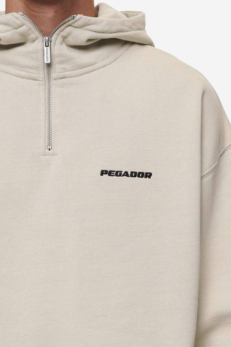 Pegador Logo Oversized Halfzip Hoodie Washed Light Beige Angebote