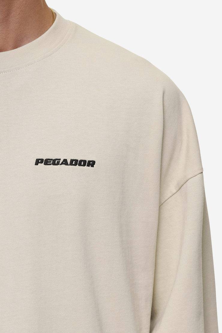 Pegador Rusk Logo Oversized Longsleeve Washed Light Beige Hotsell