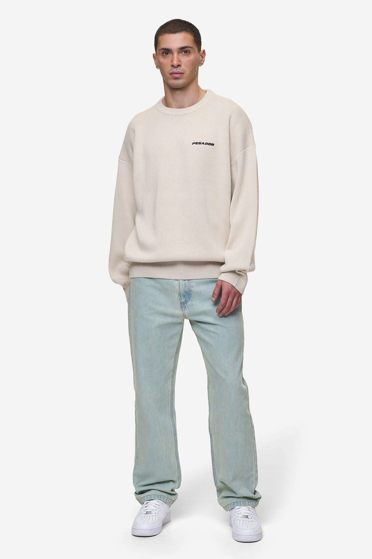 Pegador Logo Oversized Knit Sweater Light Beige im Angebot