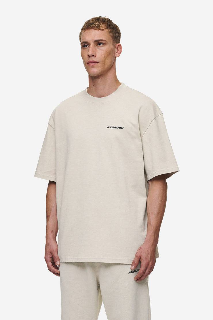 Pegador Logo Oversized Tee Washed Light Beige Schlussverkauf