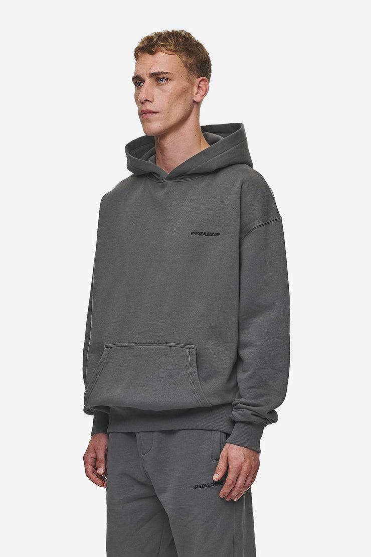 Pegador Logo Oversized Hoodie Washed Anthracite Fabrikverkauf