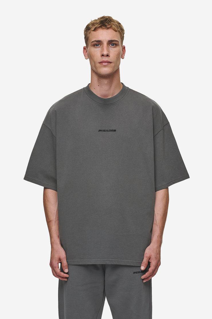Pegador Logo Boxy Tee Washed Anthracite Fabrik Onlineshop