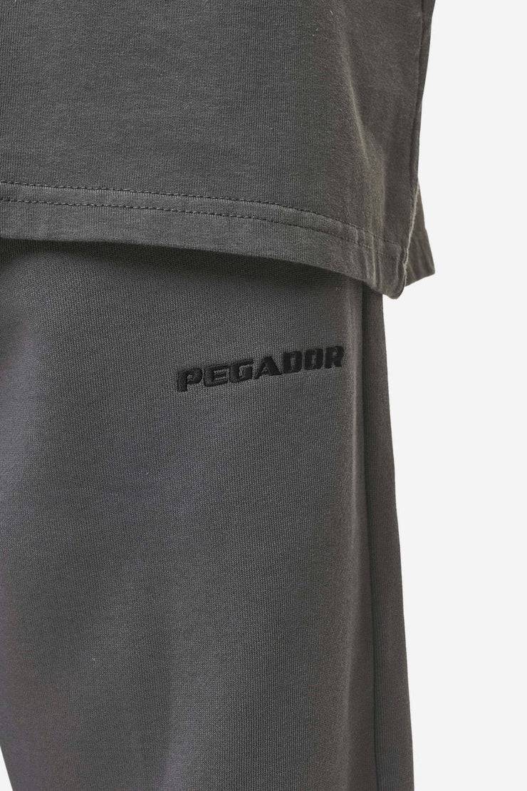 Pegador Logo Wide Sweat Pants Washed Anthracite Sonderangebot