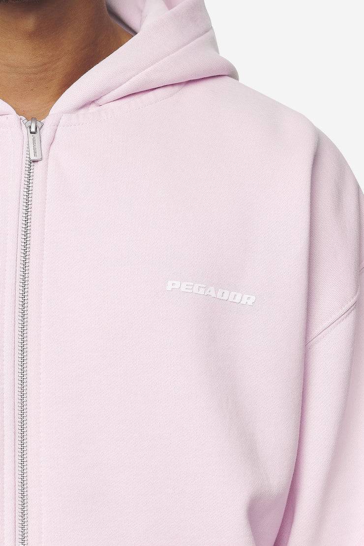 Pegador Logo Oversized Sweat Jacket Washed Bubblegum White Gum Großer Ausverkauf