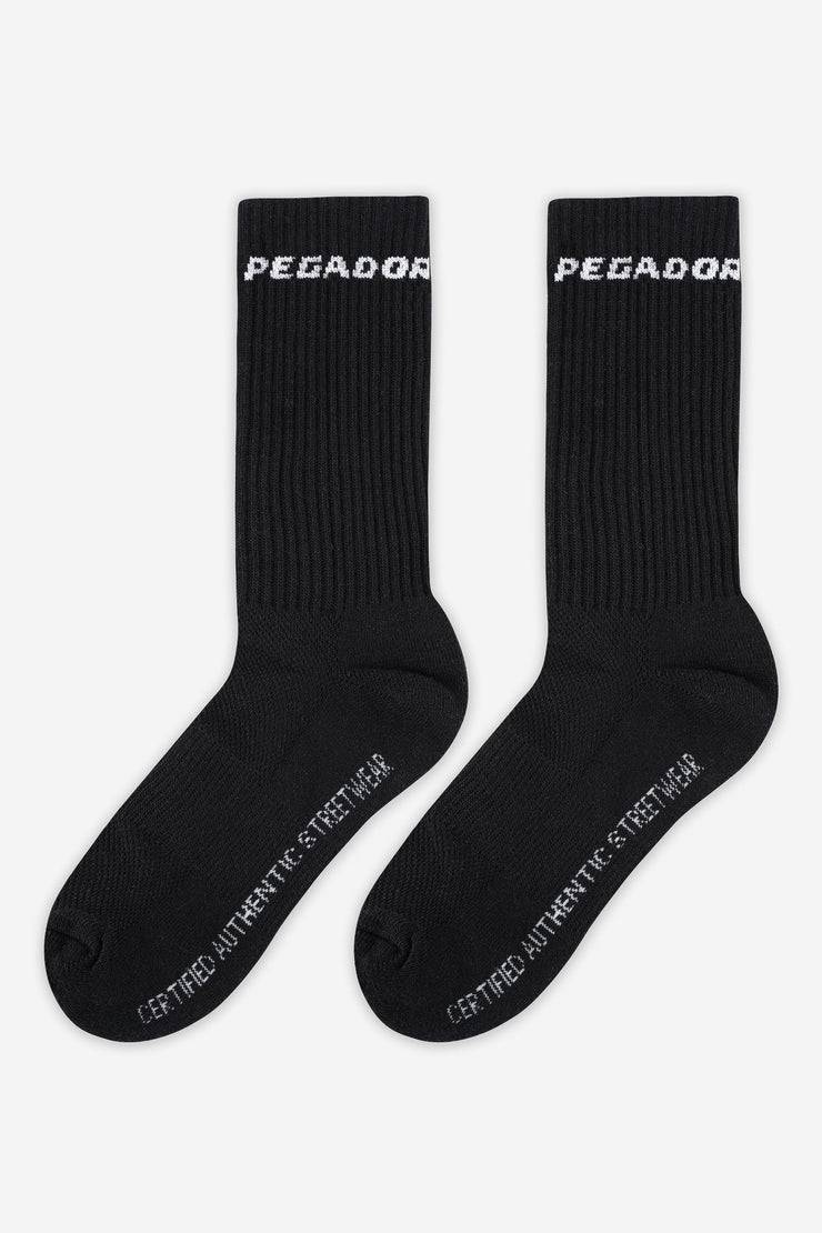 Pegador Certified Side Logo Socks Black White Black Friday