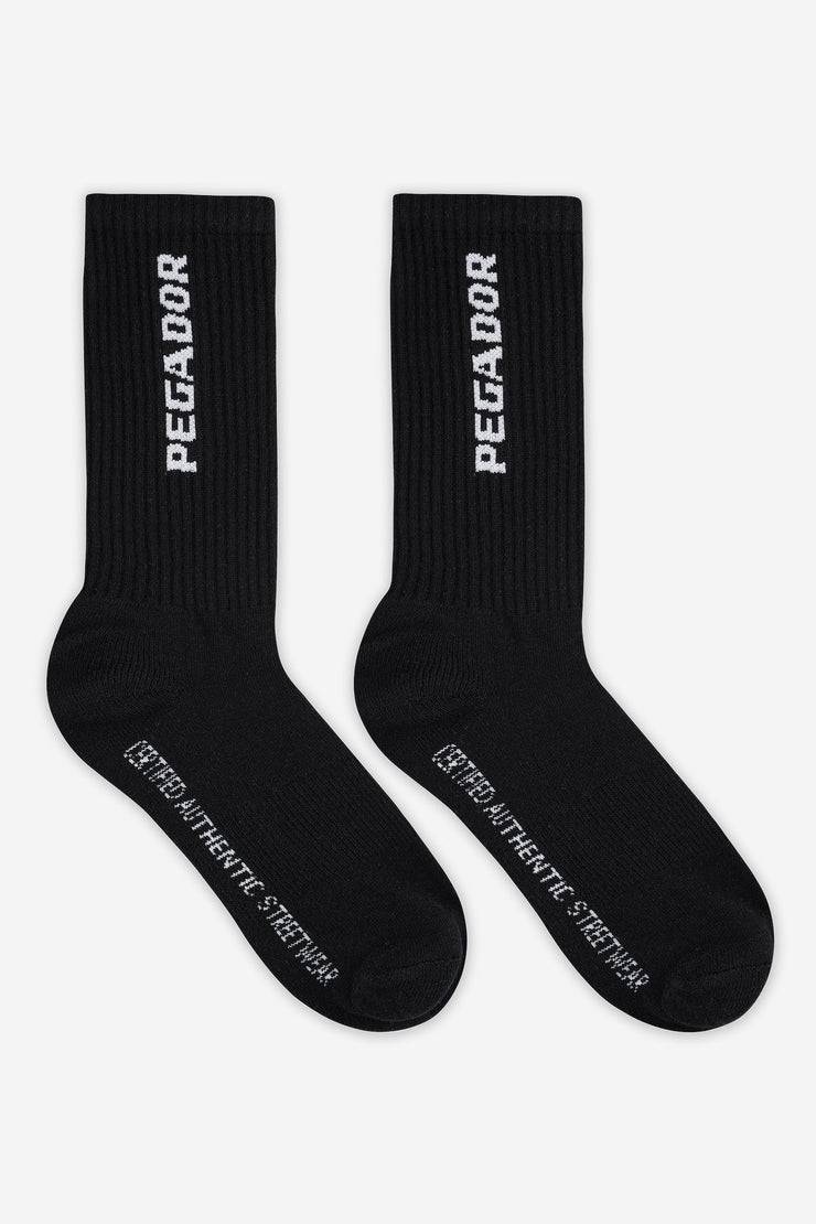 Pegador Certified Cross Logo Socks Black White Cyber Monday