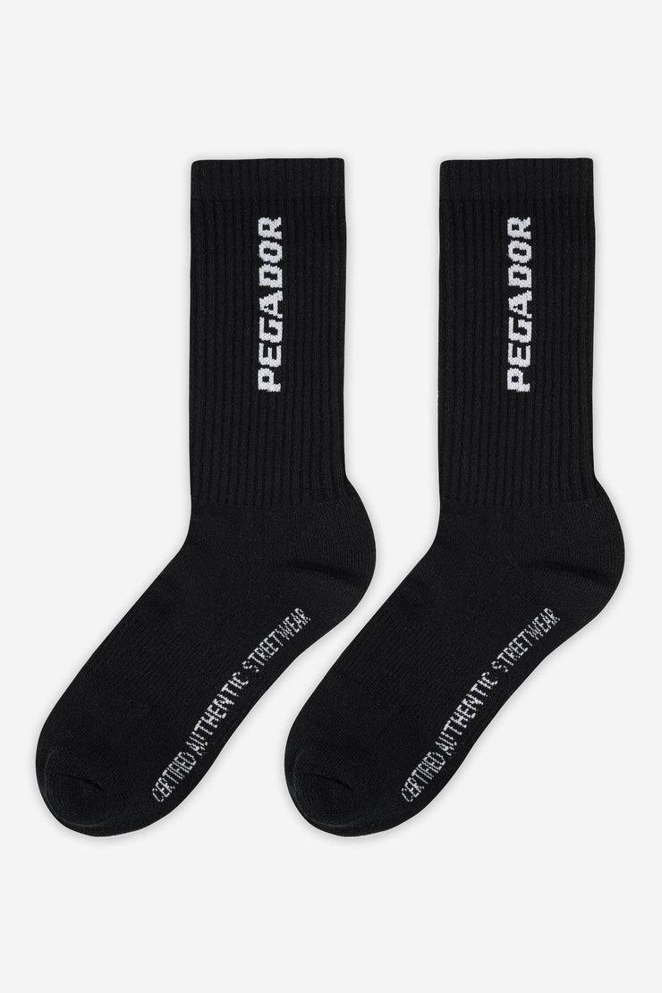 Pegador Certified Cross Logo Socks Black White Cyber Monday