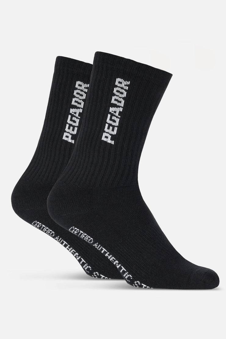 Pegador Certified Cross Logo Socks Black White Cyber Monday
