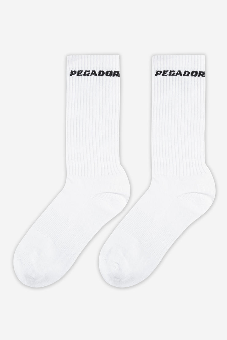Pegador Side Logo Socks White Black Neueste Mode